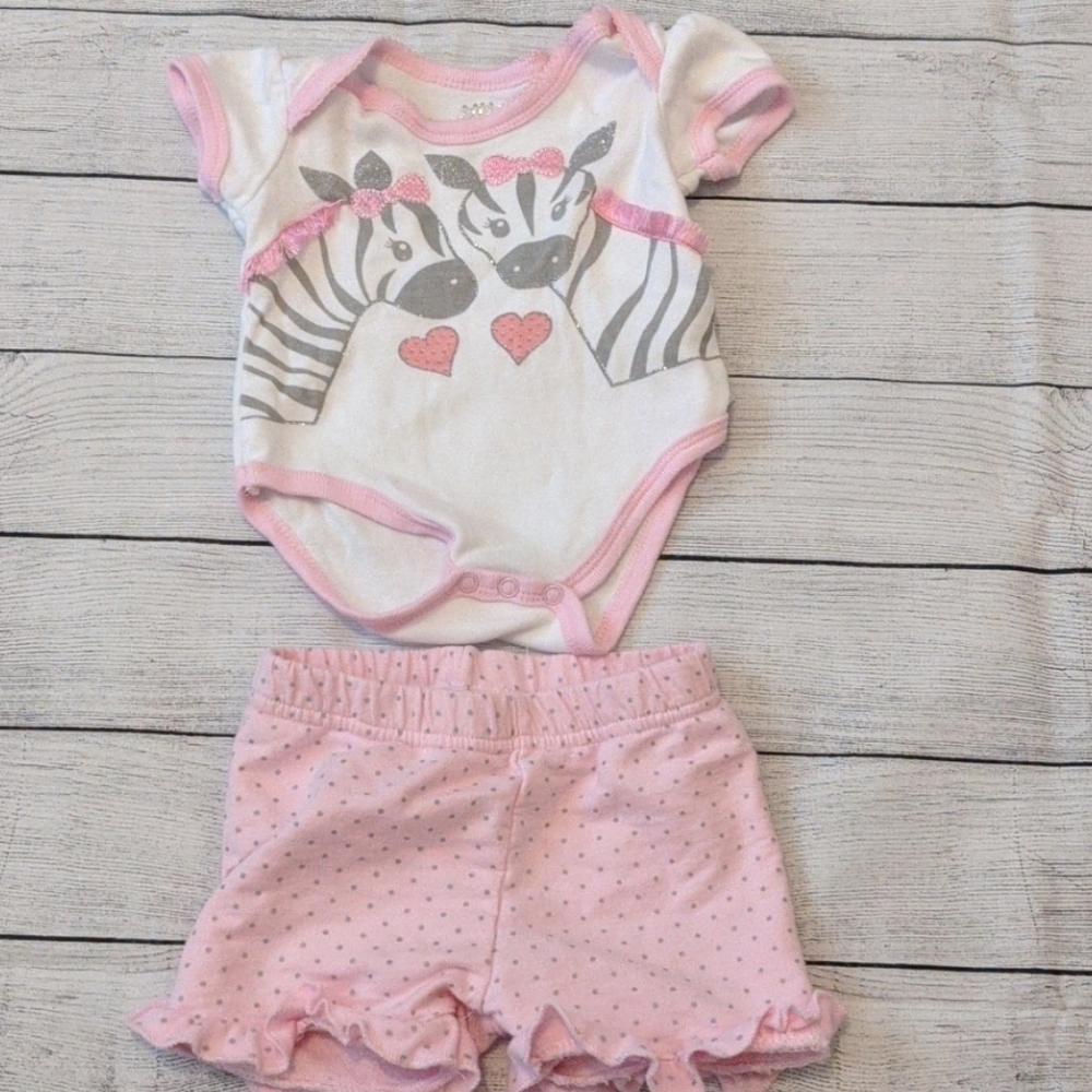 2 piece zebra outfit 3-6m